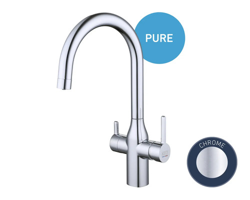 KEO NOA keukenkraan met filterfunctie, chroom, inclusief BWT MyAqua Soft filter en filterkop, filtert chloor, kalkaanslag en zware metalen