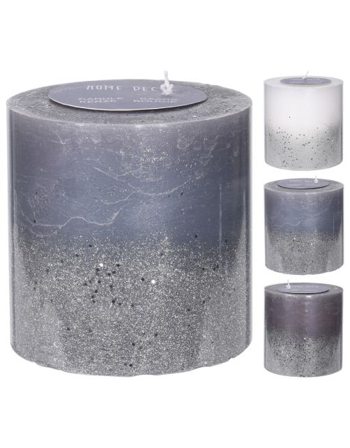 Homestyle Kaars Pilaar Met Glitter - Decoratie - Ø14x14 cm