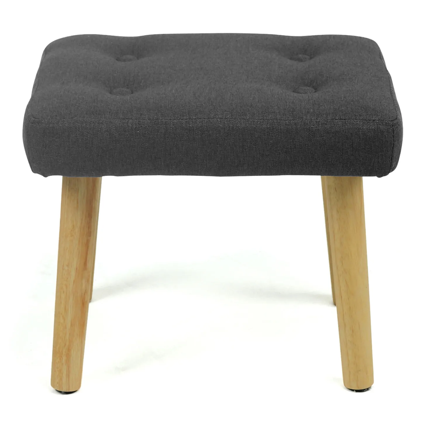 Fauteuil scandinave LIV avec repose pieds en tissu gris anthracite