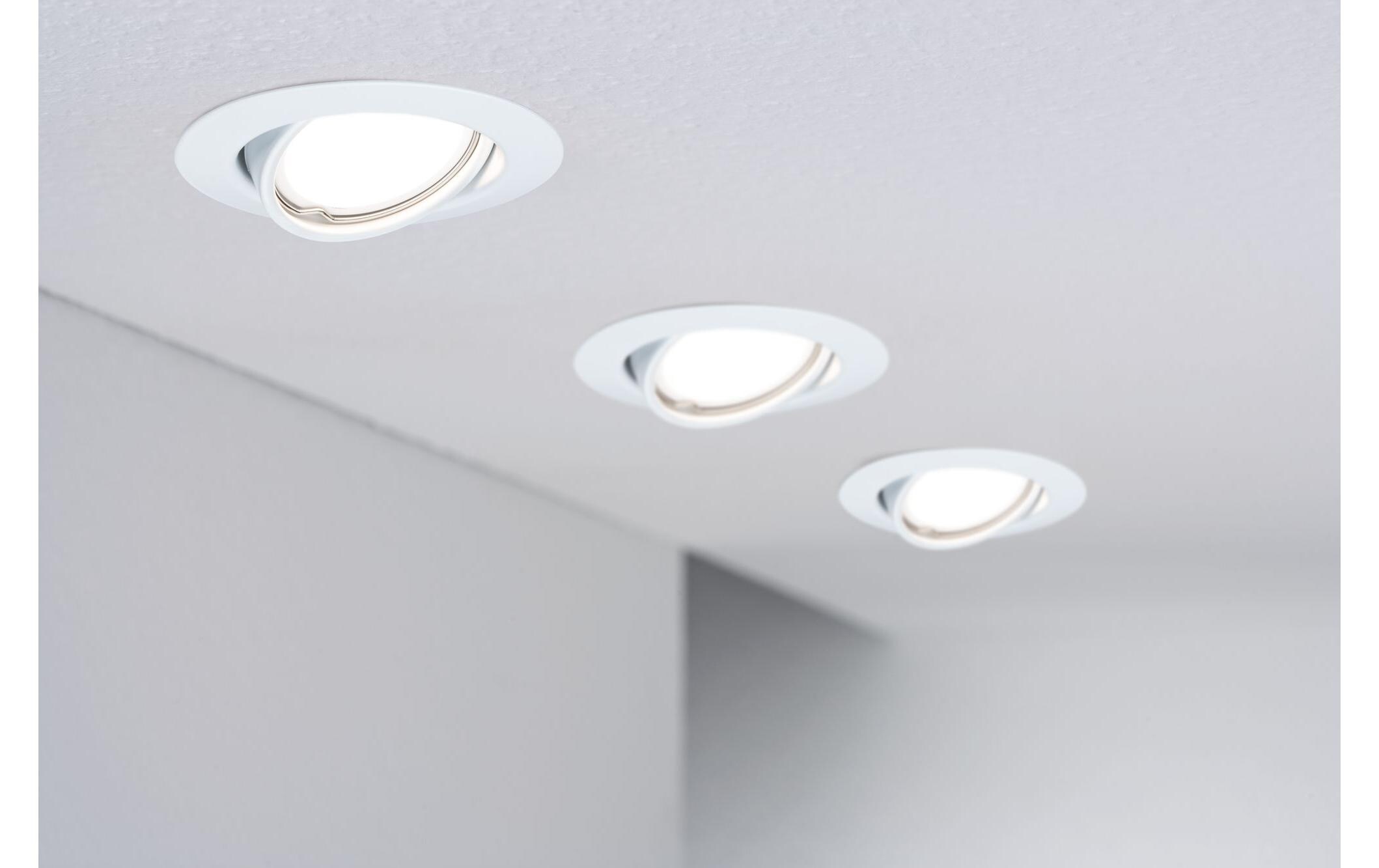 Einbauspot LED Base Basisset, GU10, 10 x 10W, WeissSpotleuchte zur Deckenmontage