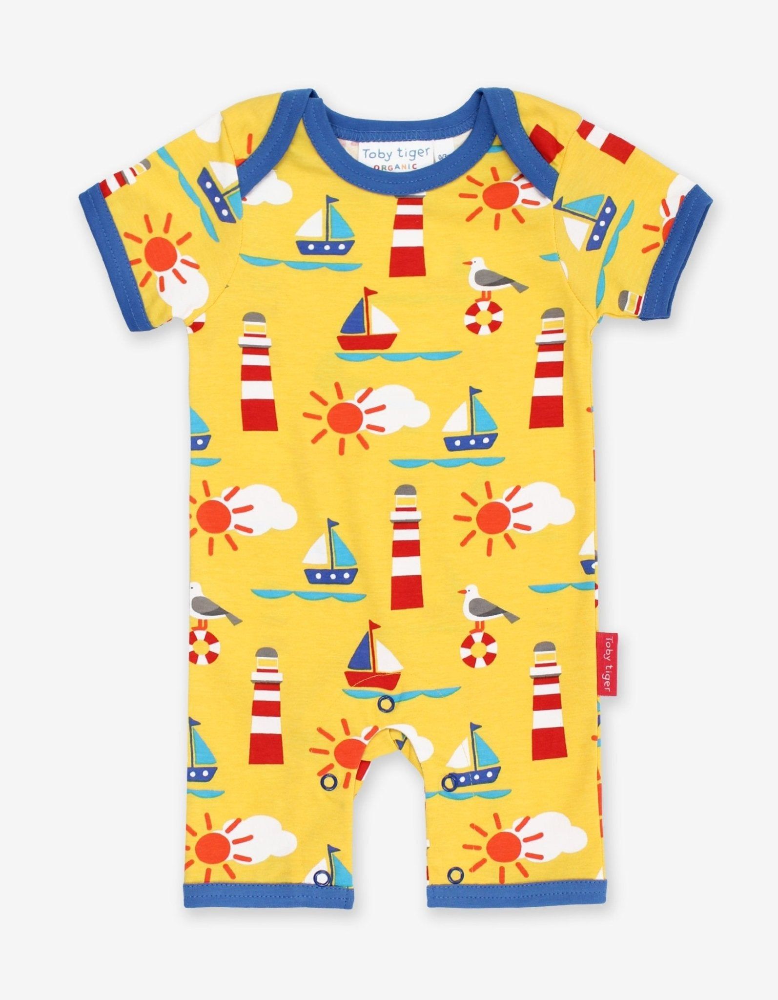 Toby Tiger Sommer Strampler mit maritimem Print