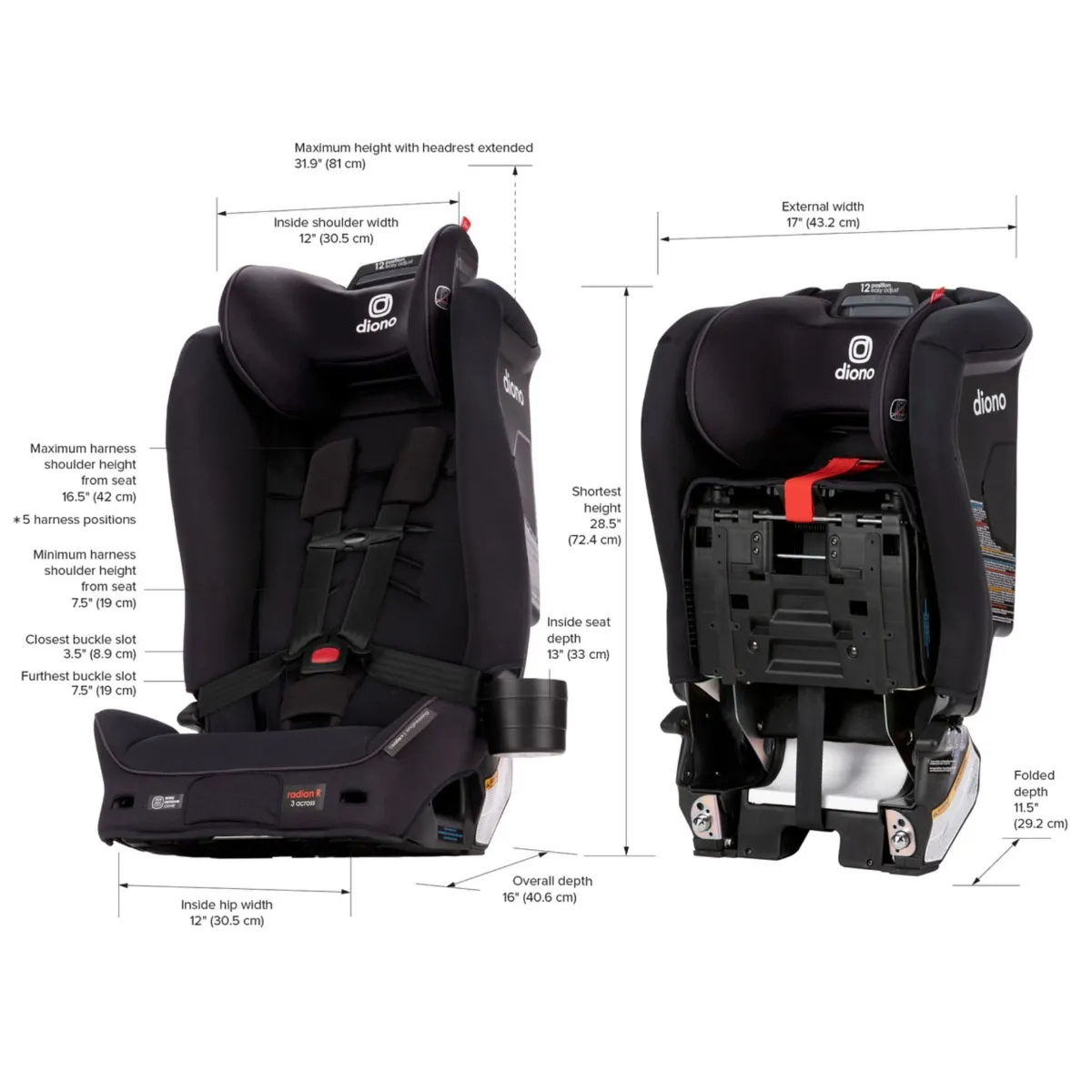 Diono Siège d'Auto Radian® 3R® SafePlus™ - Noir