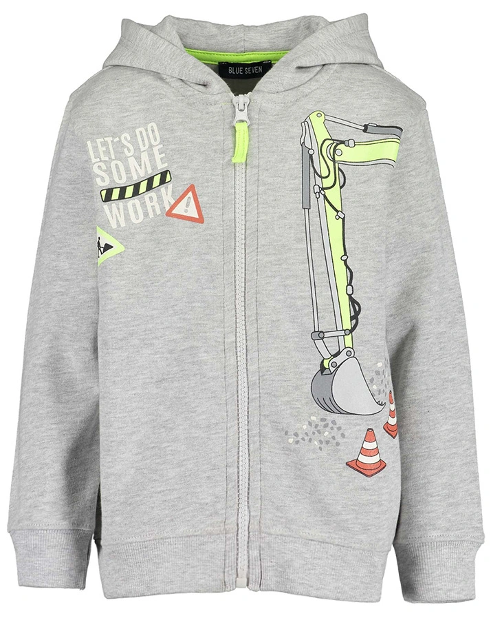 Kapuzen-Sweatjacke VEHICLES – WORK in nebelgrau