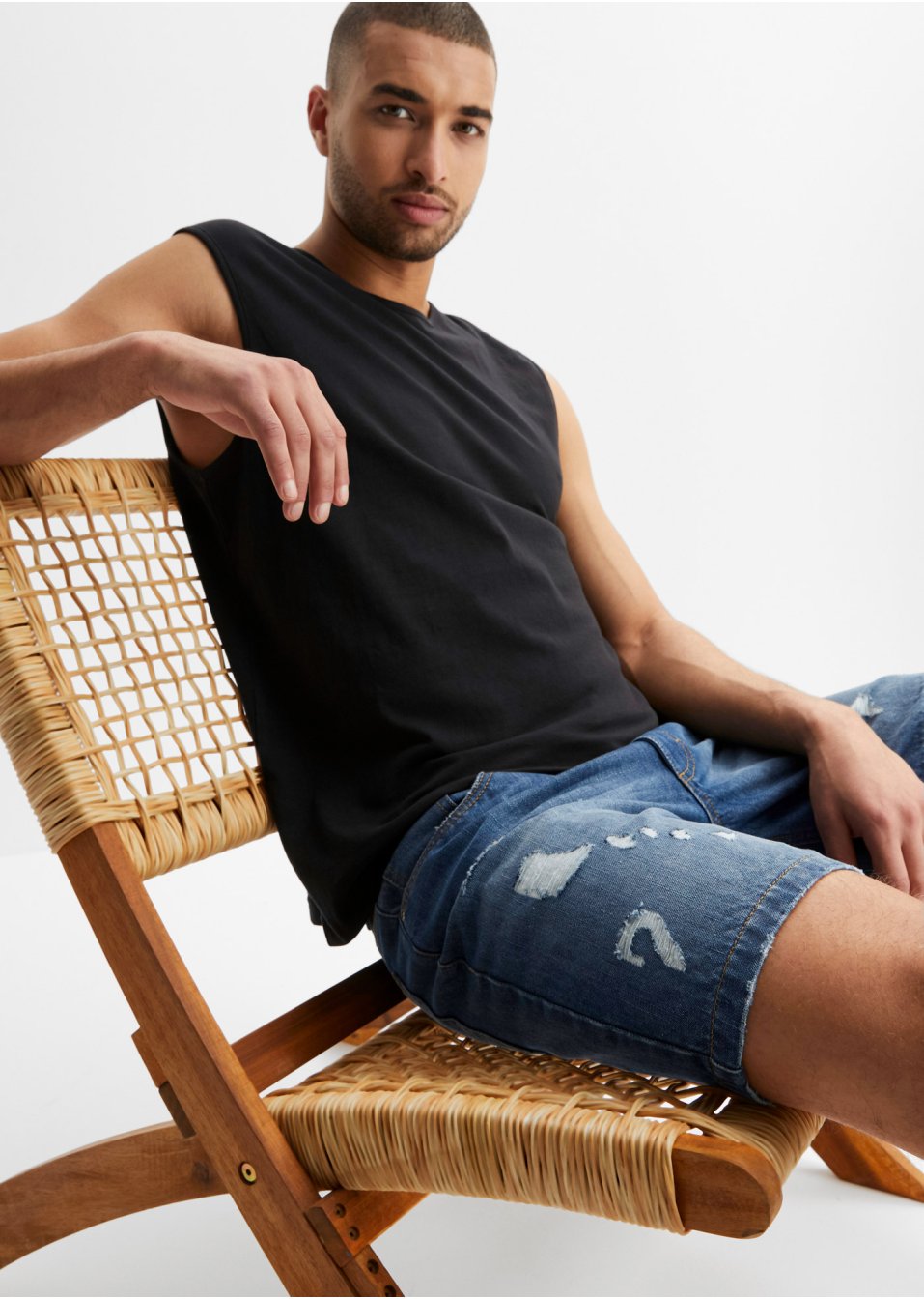 Short long en jean, Loose Fit