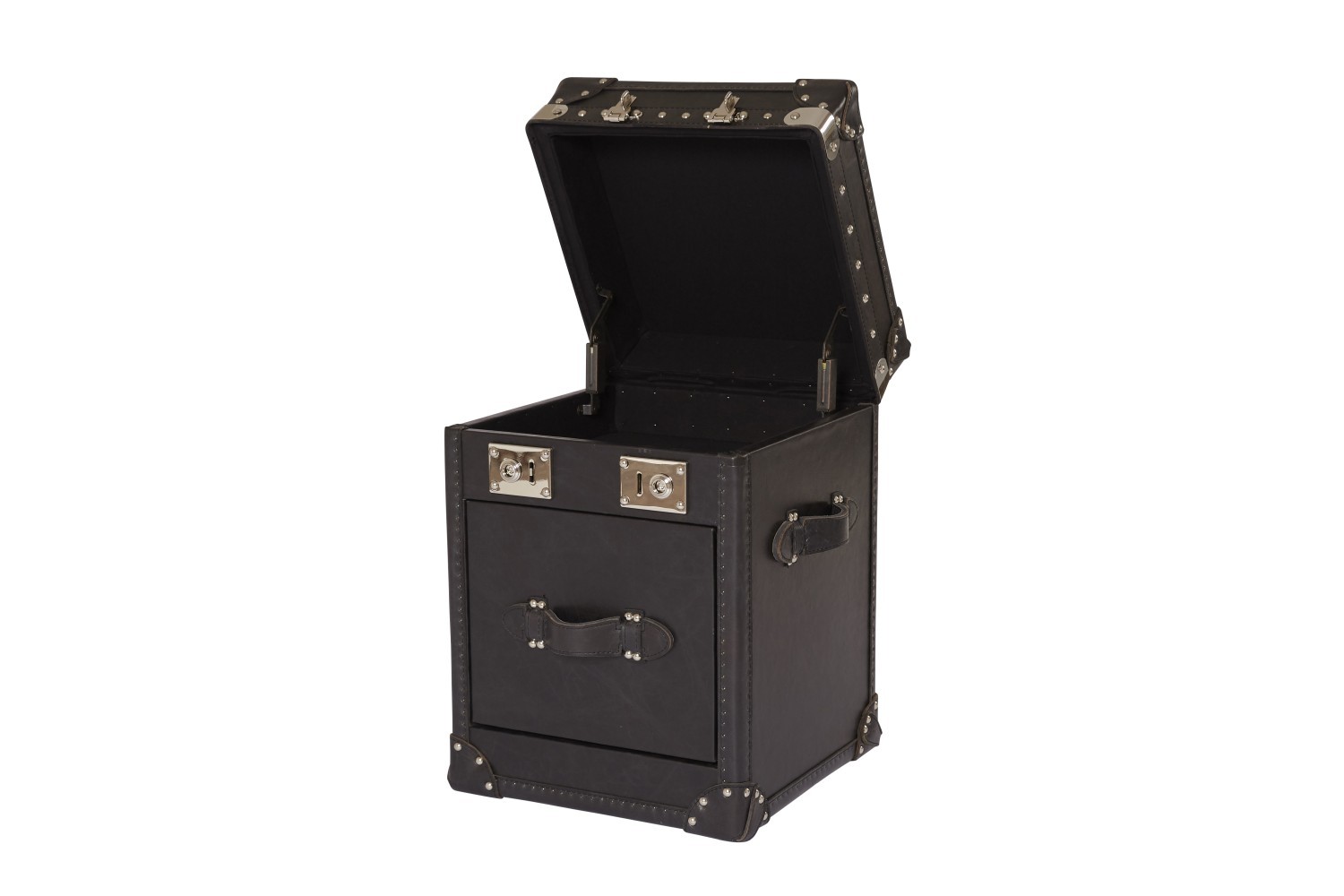 Lampentisch AMPLEFORTH - black - Rindsleder