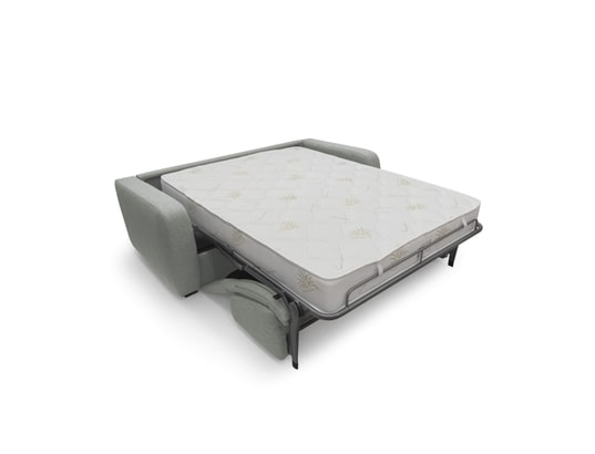 DIVANI.STORE - Canapé lit duna matelas h20 cm gris clair 3 places maxi