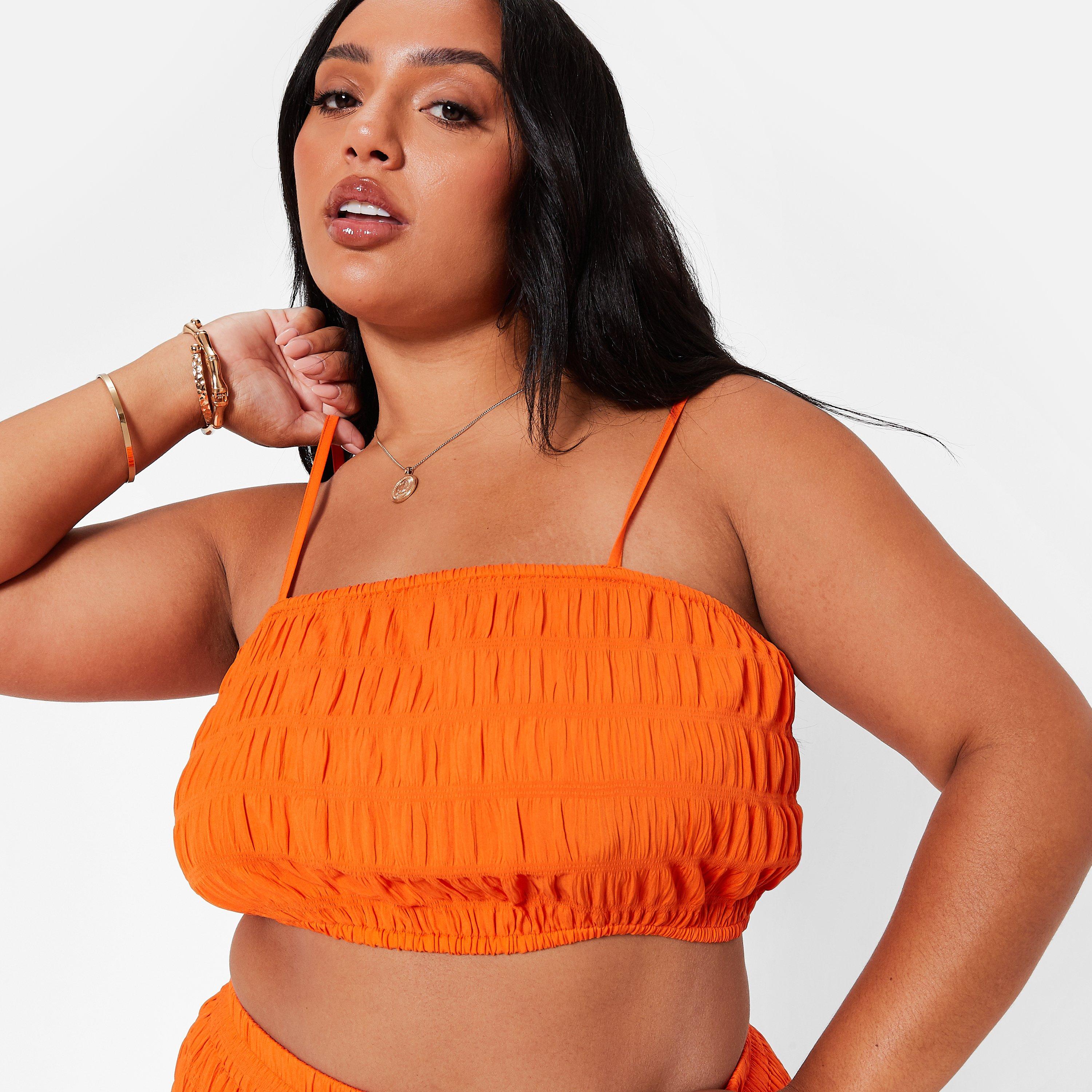 I Saw It First ISAWITFIRST Textured Shirred Cami Crop Top
