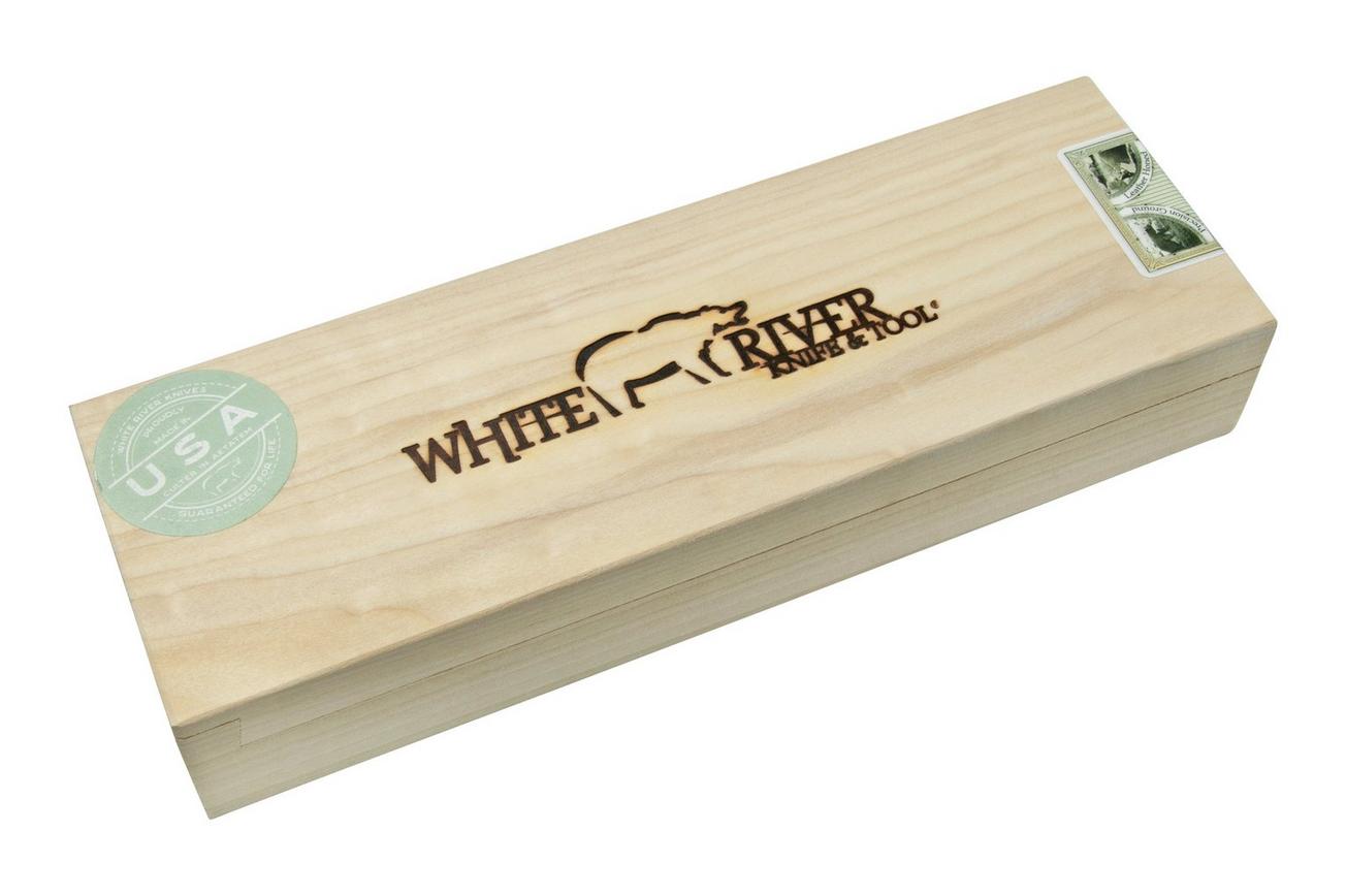 White River Camp Cleaver WRCC55-BNA Natural Burlap Micarta, kampeermes