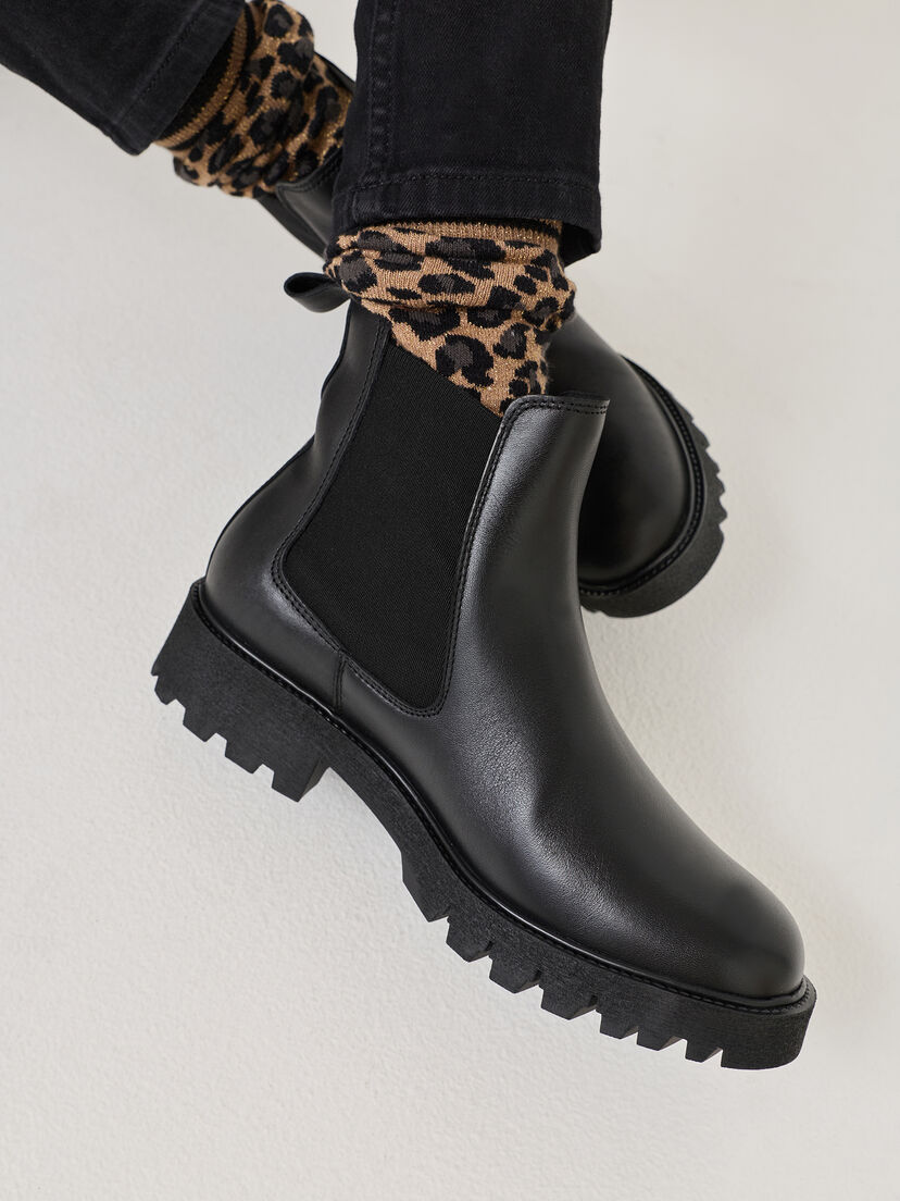 Leren Chelseaboot - zwart
