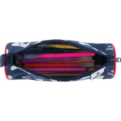 Trousse ronde Les Scolaires Garçon - 1 compartiment - marine et bleu - Oberthur