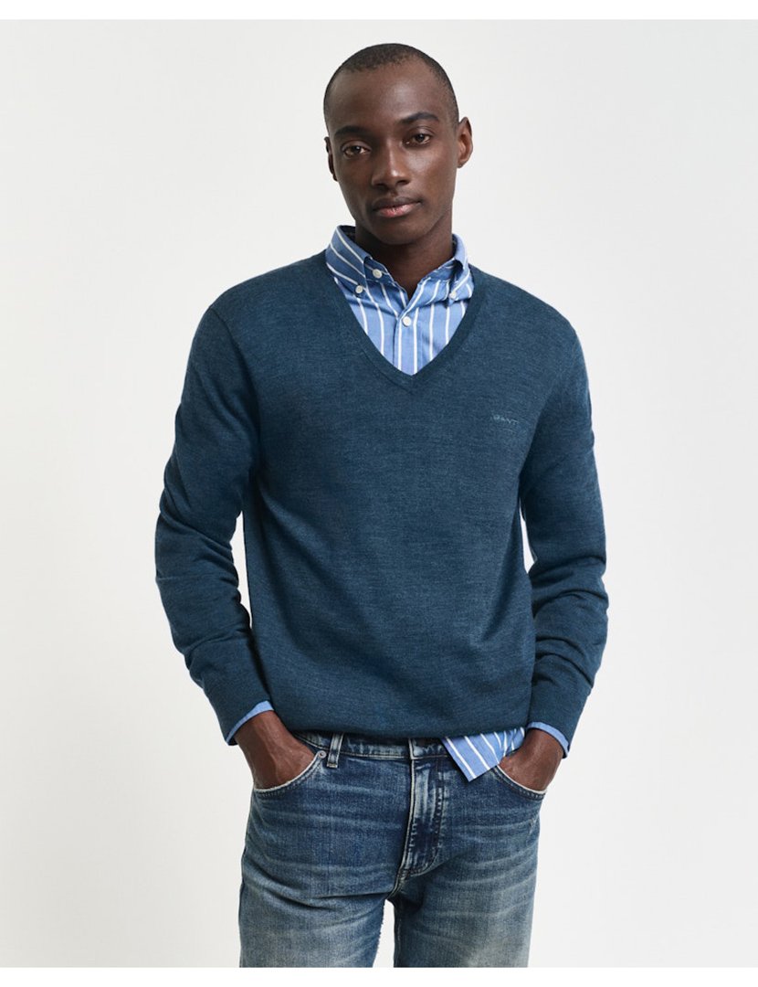 V-Neck Blue Sweater