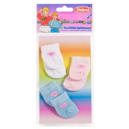 Heless Puppensöckchen einfarbig, Größe 28-35 cm, 3 Paar