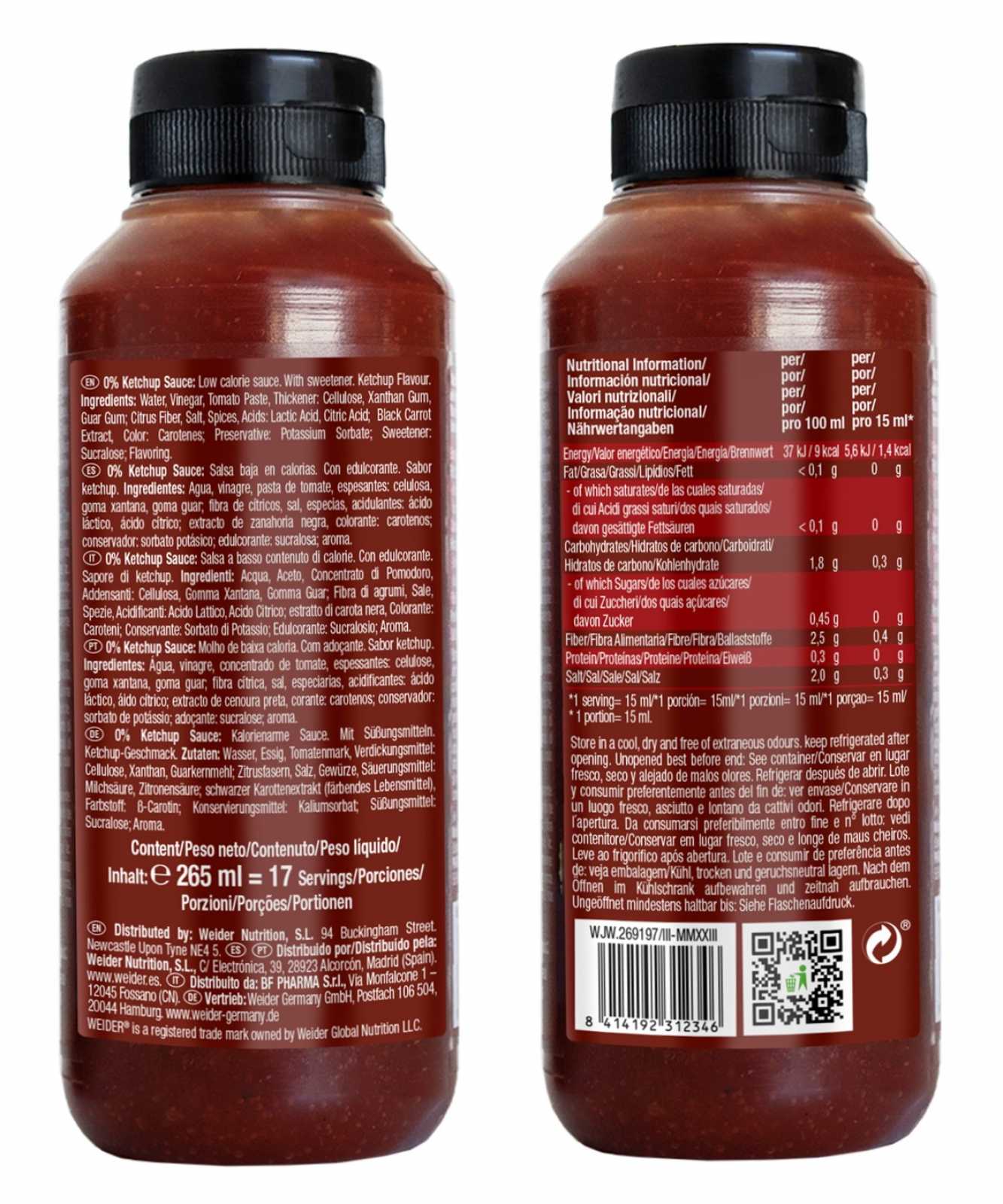 Molhos Weider 0% gordura 265ml