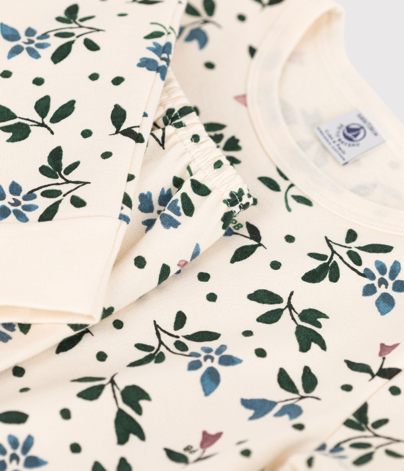Pyjama fleur petite fille en molleton