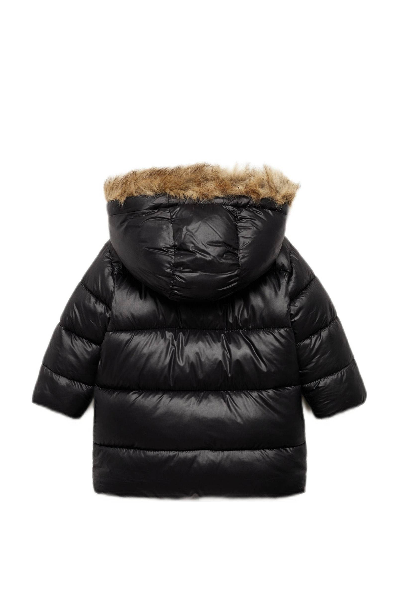 Mango Kids gewatteerde winterjas zwart