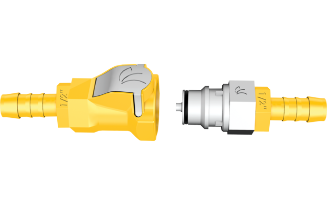 Lilie Push-and-Connect Ventiladapter Schnellkupplung Weissgelb inkl. Absperrfunktion