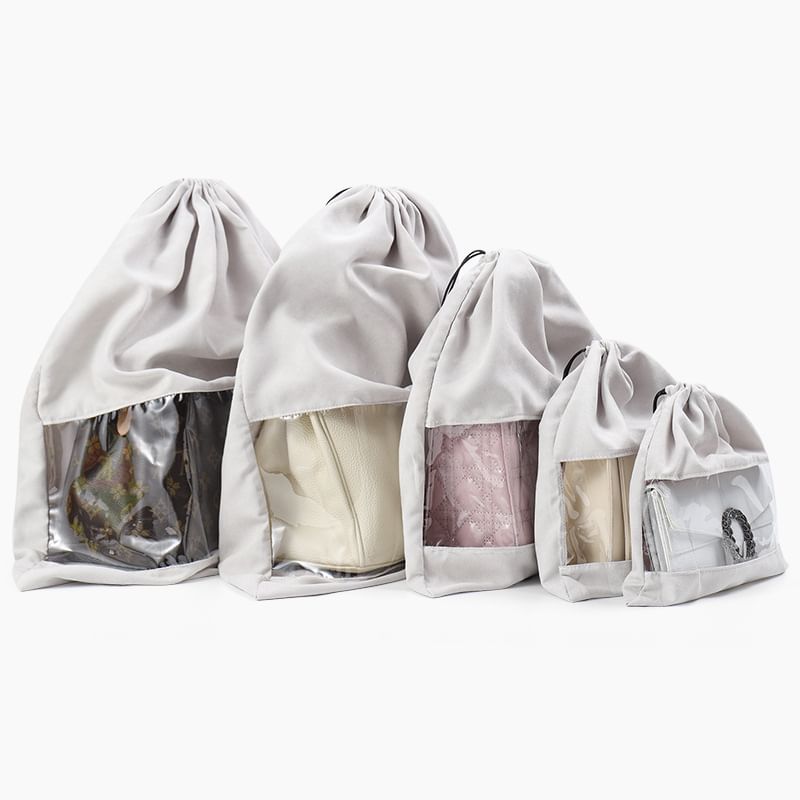 Evorest Bags - Transparante fluwelen handtas met trekkoord en stofhoes (verschillende ontwerpen)