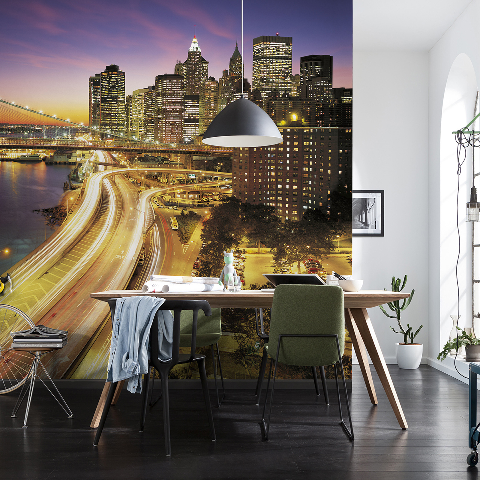 Papier-Fototapete NYC LIGHTS - bunt - 368x254 cm