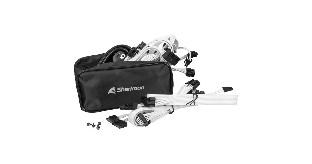 SharkoonRebel P30 Gold White modulaire 1000 watt voeding   (Wit, 1x 12VHPWR, 4x PCIe)