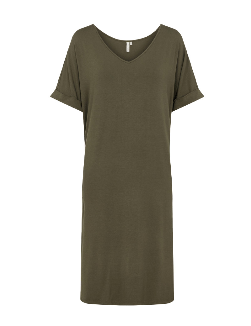 PIECES ROBE LONGUE VISCOSE NEORA KAKI