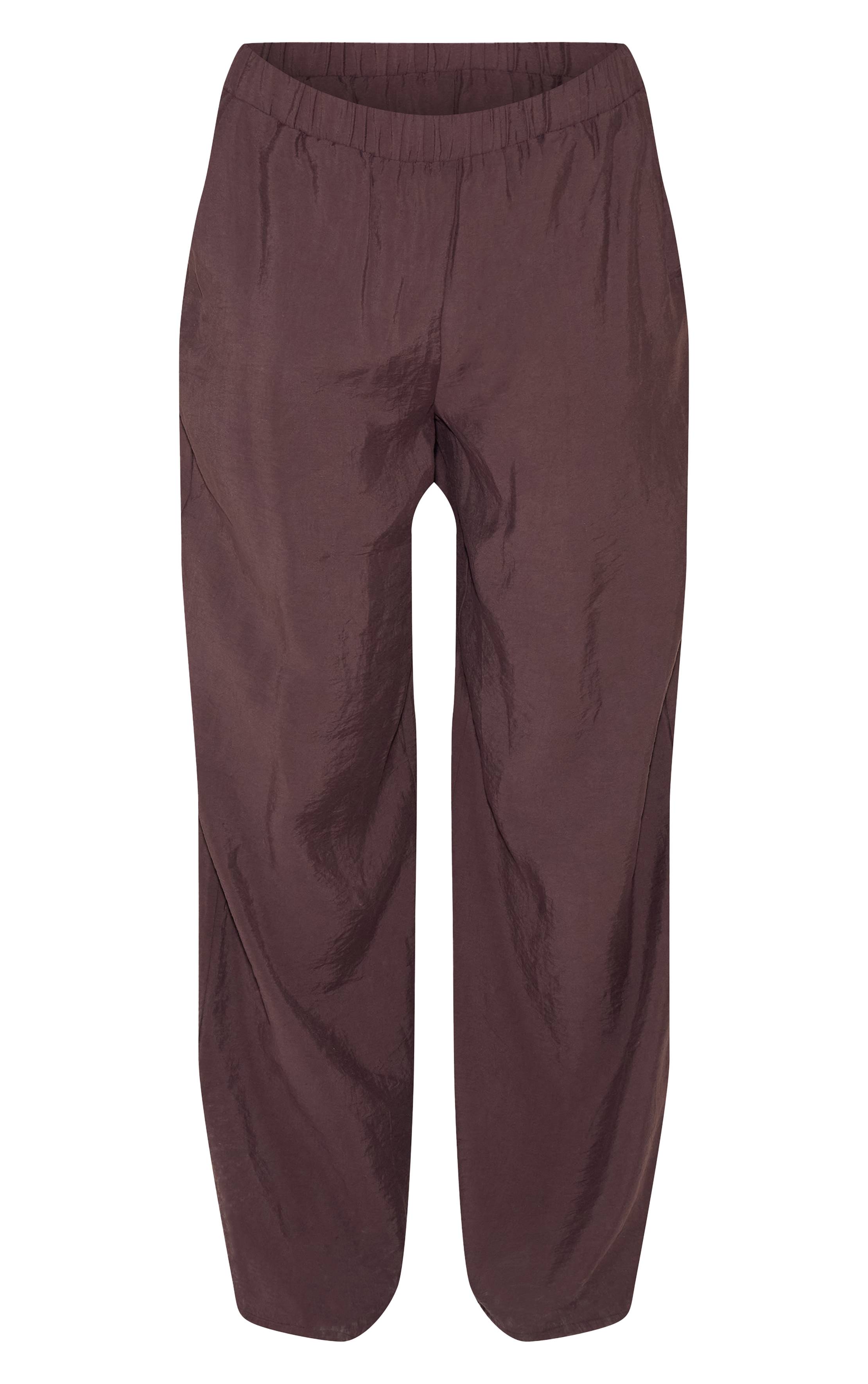 Chocolat Pantalon Droit Tissé