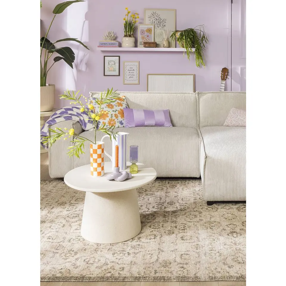 Bank Brooklyn met chaise longue rechts - Soop - crème