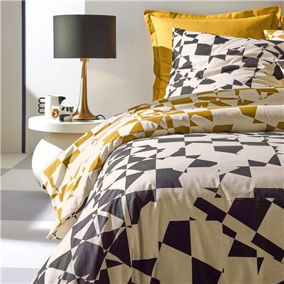 Linge de lit motif damiers - BECQUET CRÉATION