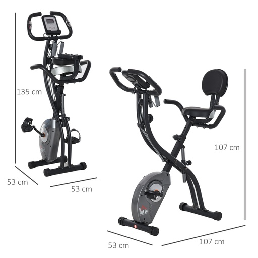 Bicicleta ergométrica dobrável Homcom, 1,5 kg de inércia