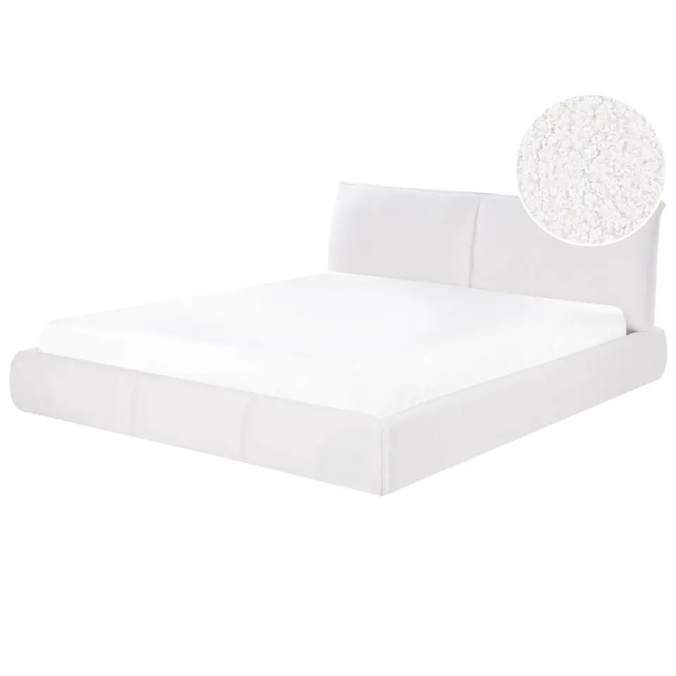 VINAY - Tweepersoonsbed - Wit - 180 x 200 cm - Bouclé
