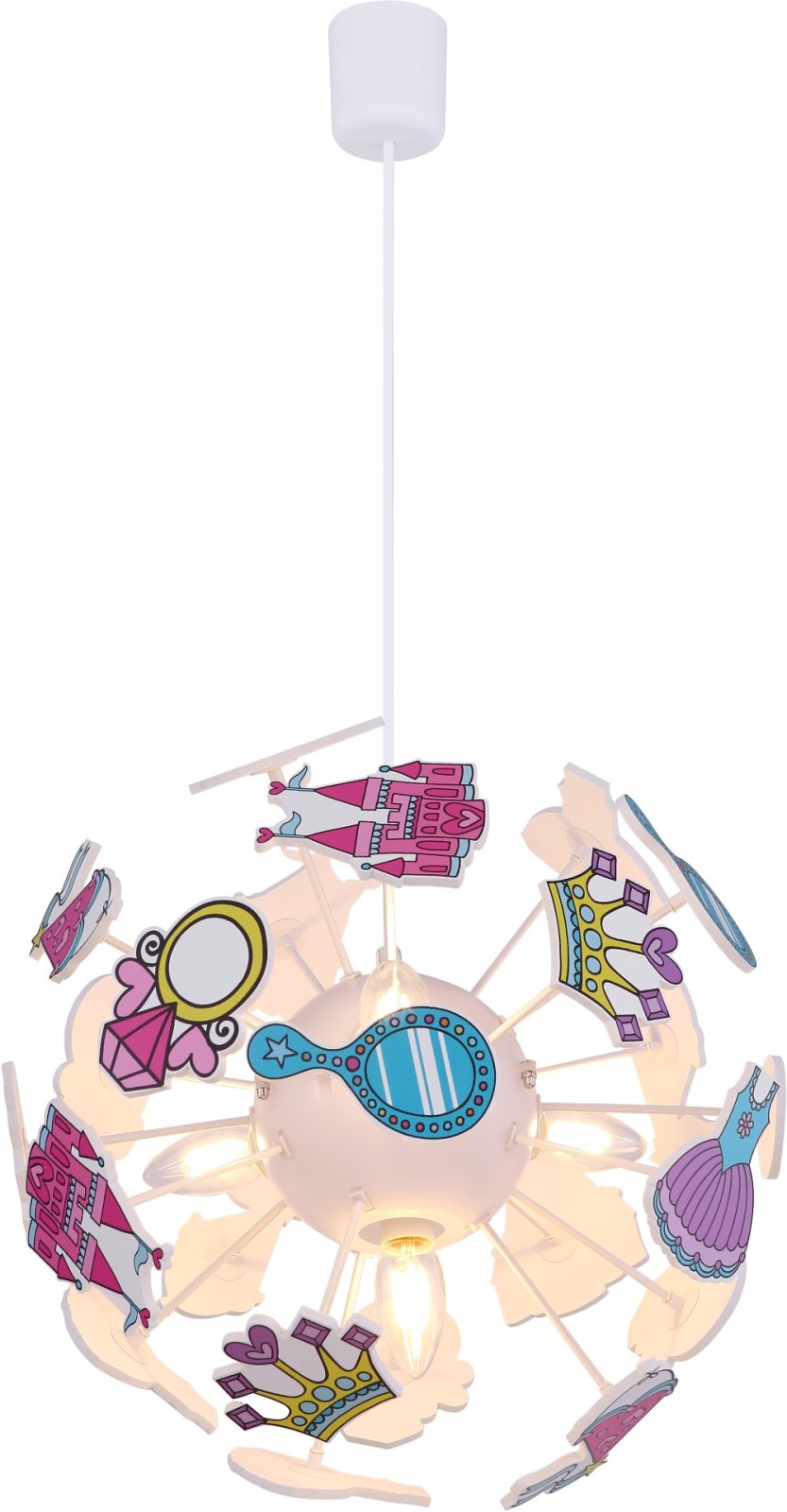 Kinder-Pendelleuchte - weiß - multicolor - 120 cm hoch