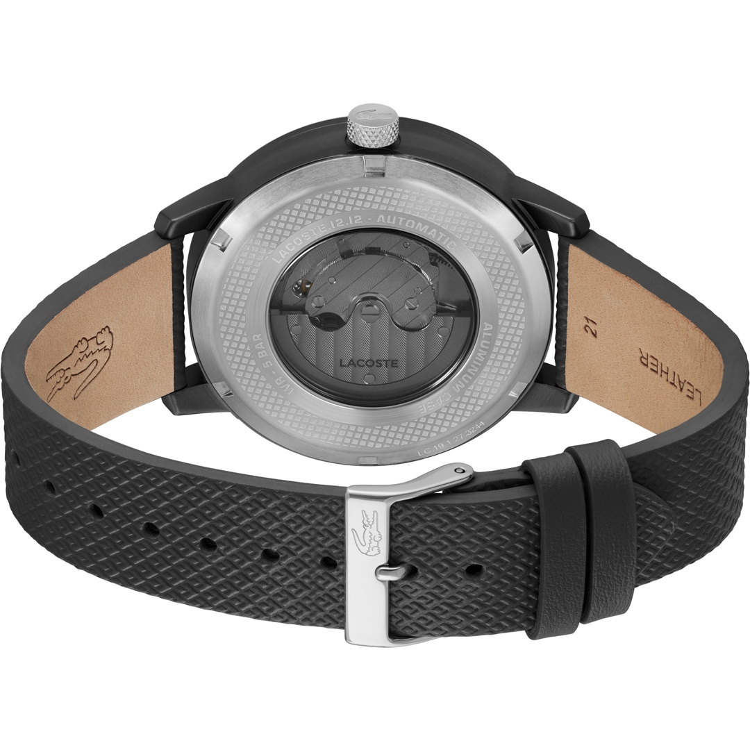 Lacoste 12.12 Automatic Leder Schwarz