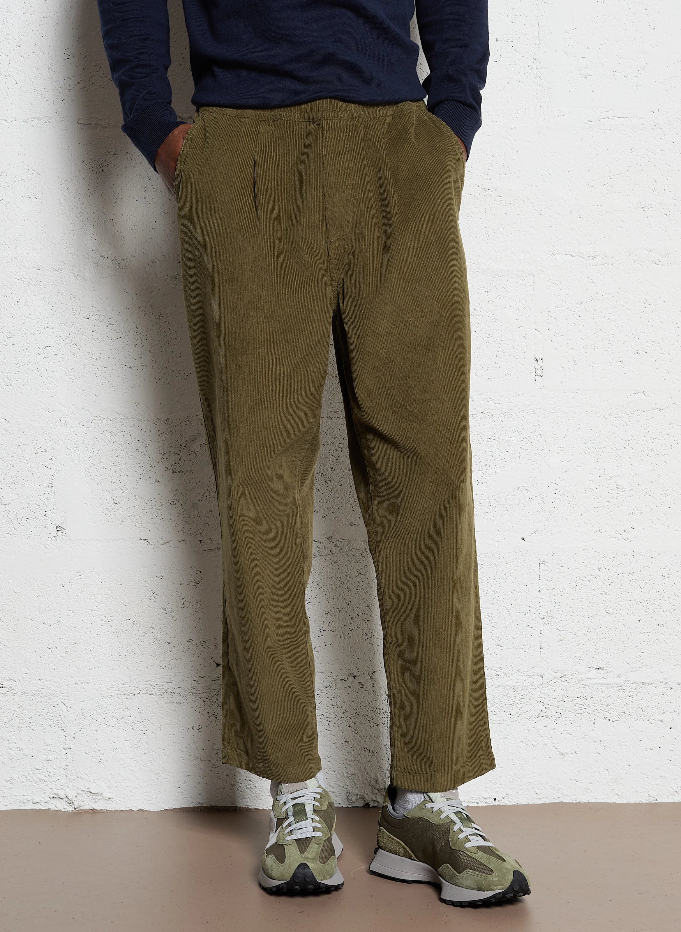 HAWTIN - Pantalon droit en coton | Vert