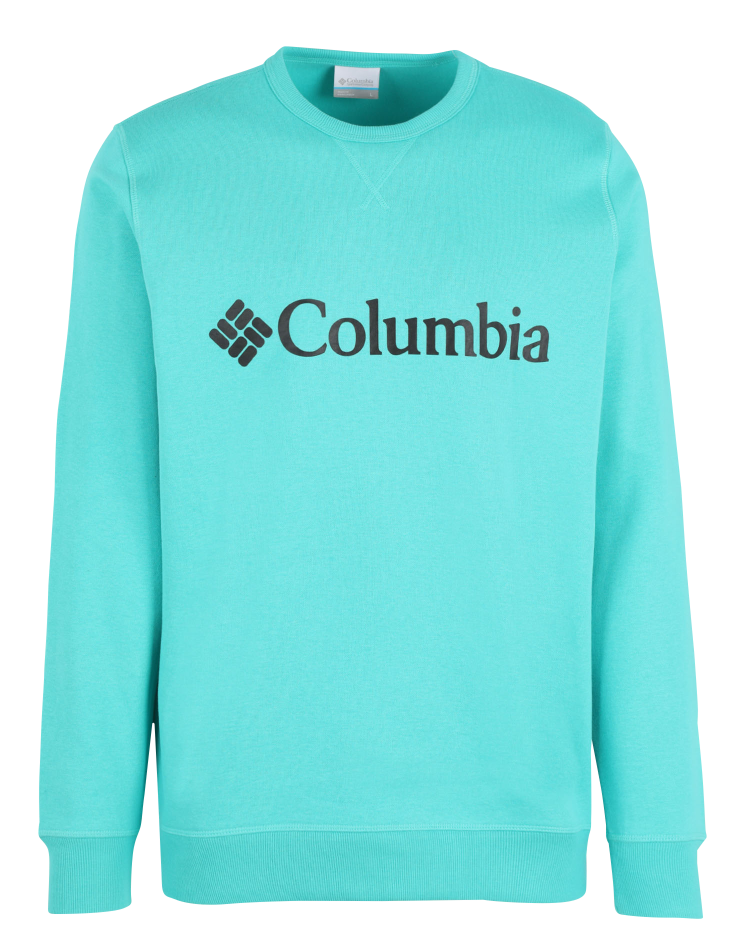 M Columbia(TM) Logo Fleece Crew - Sweat col rond regular-fit sérigraphié en coton mélangé| Bleu