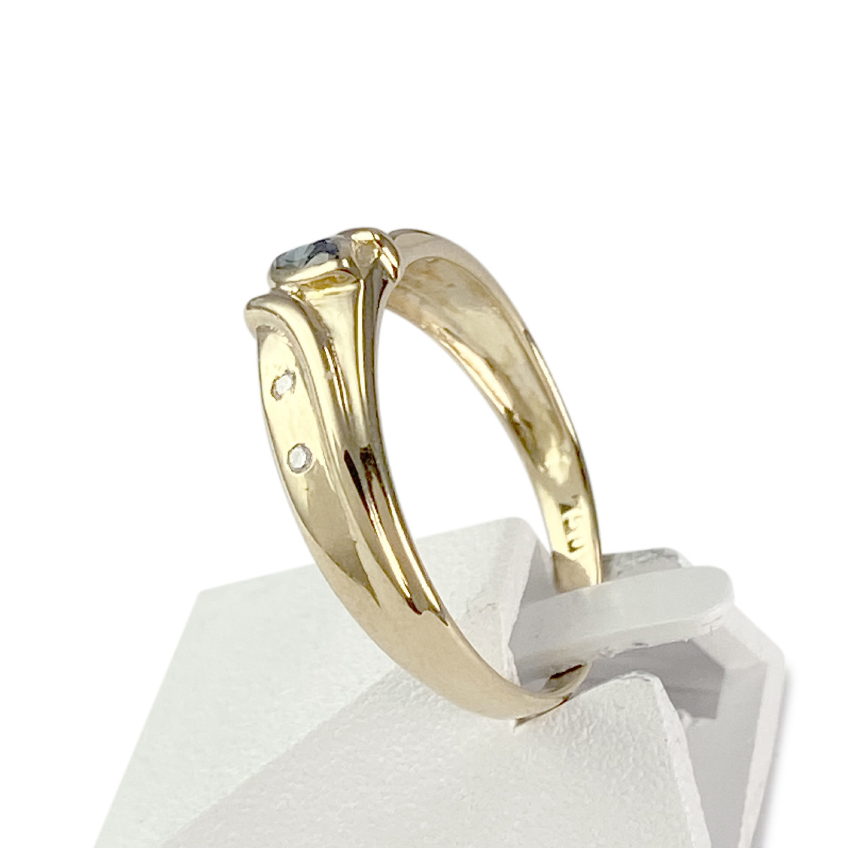 Bague d'occasion or 750 jaune diamants saphir