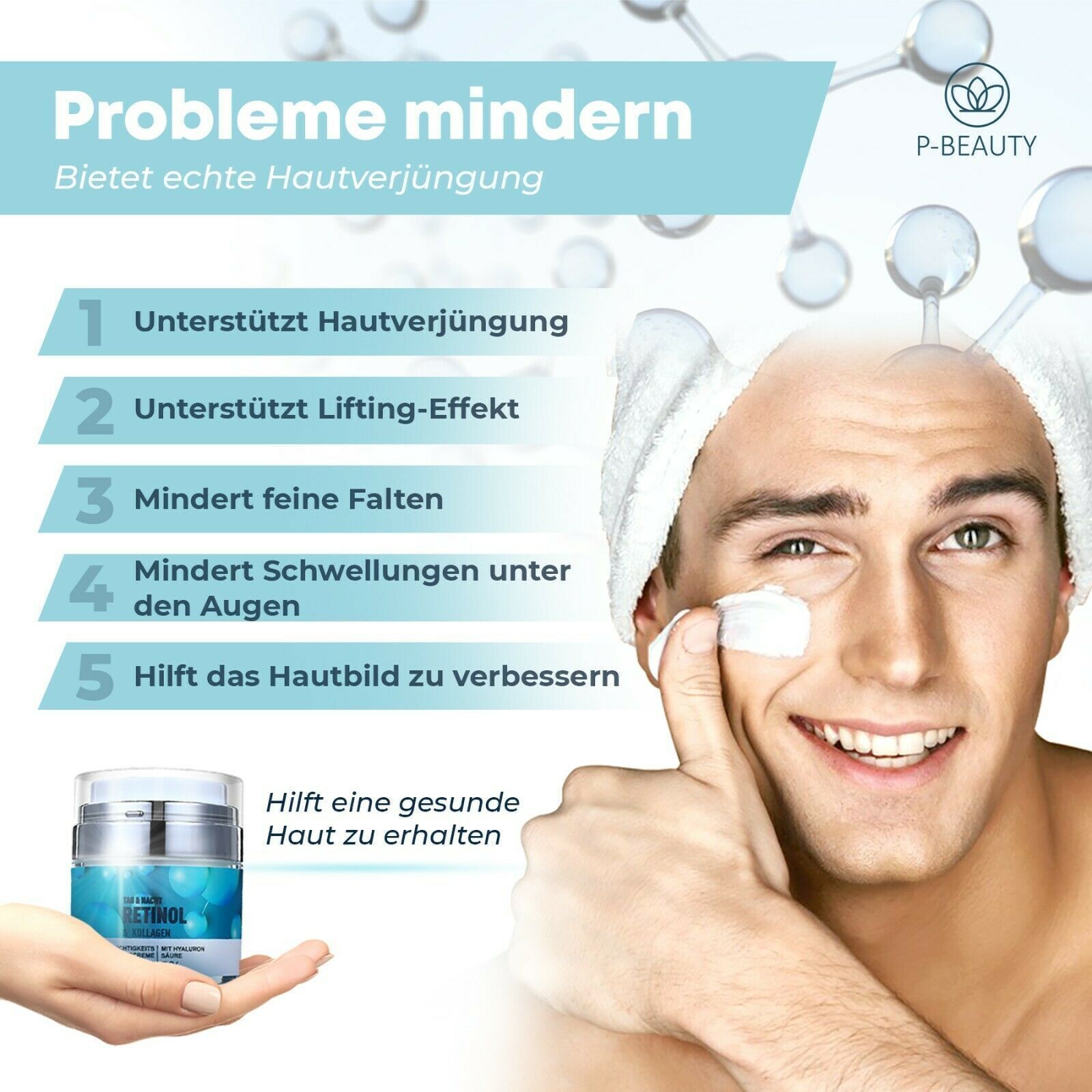P-Beauty Anti-Aging Retinol Creme mit Hyaluronsäure