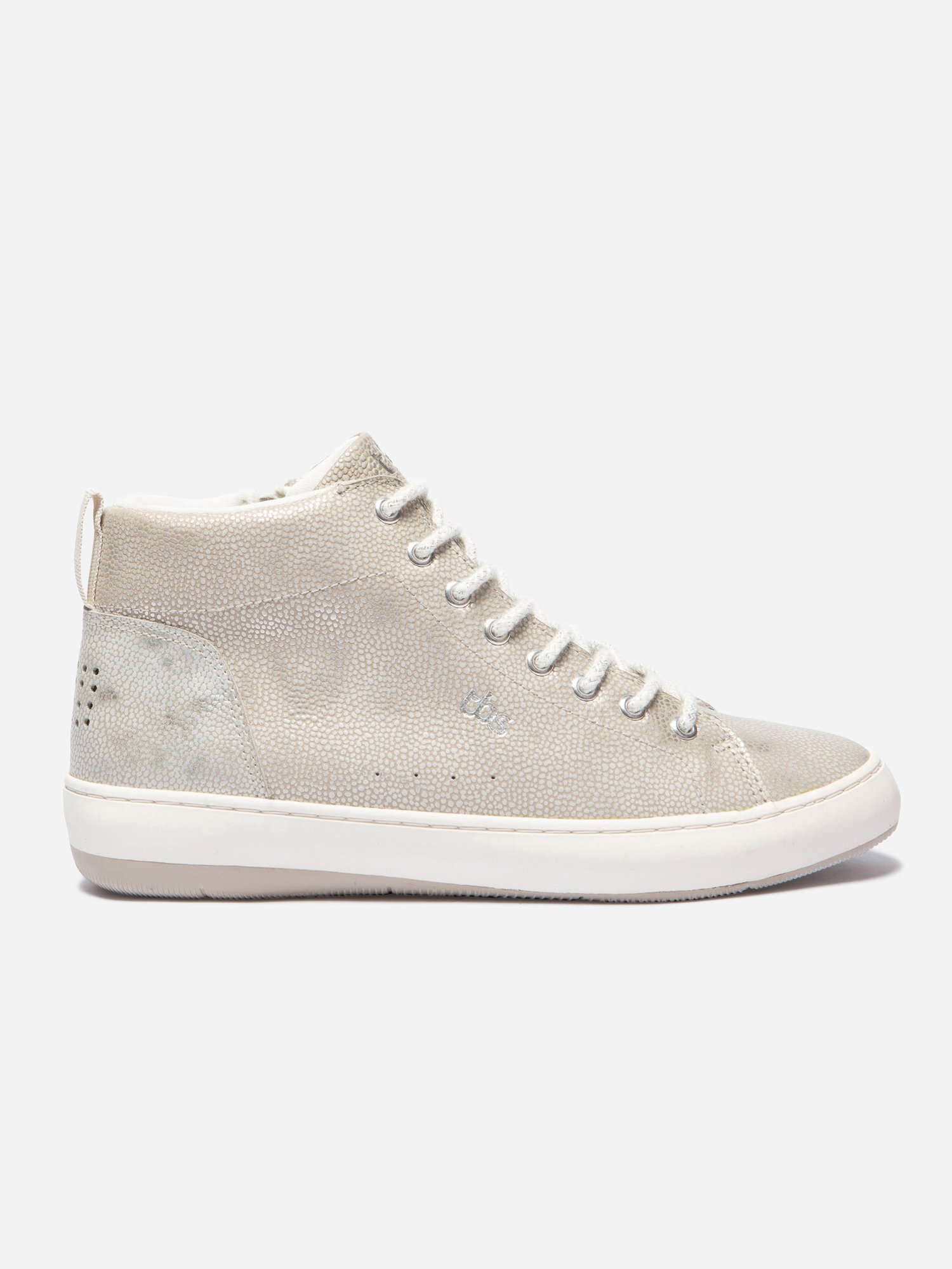 Baskets Montantes Femme Confort Cuir Beige