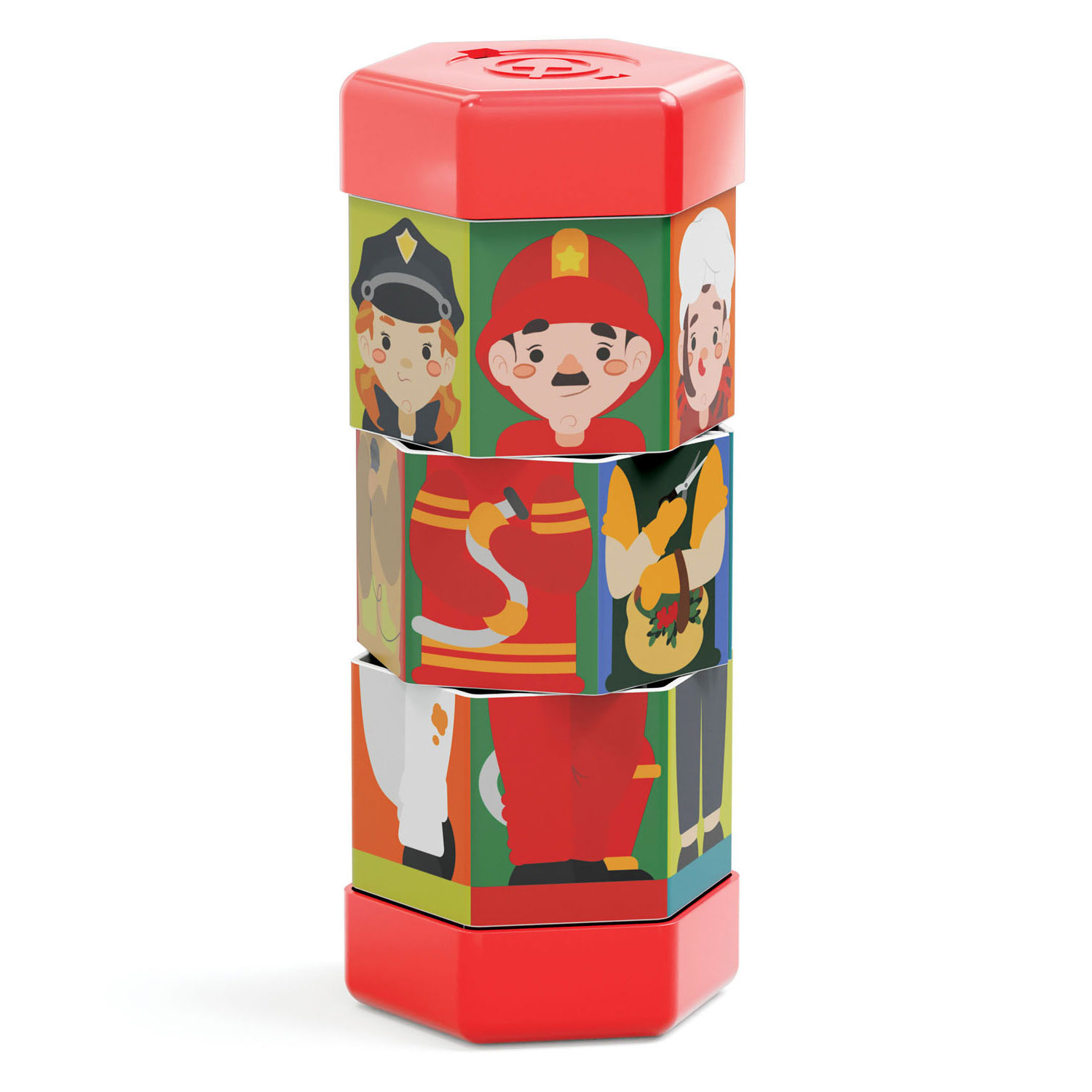 Quercetti Tubo Mix & Match Roterende Puzzel Kinderen en Beroepen