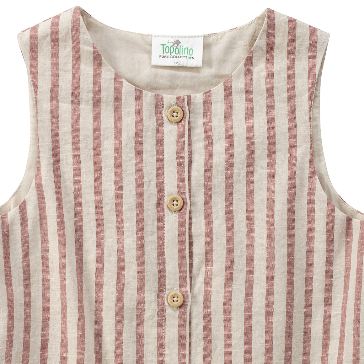 Topolino Pure Collection Mädchen Kleid aus Leinen-Mix beige / rosa