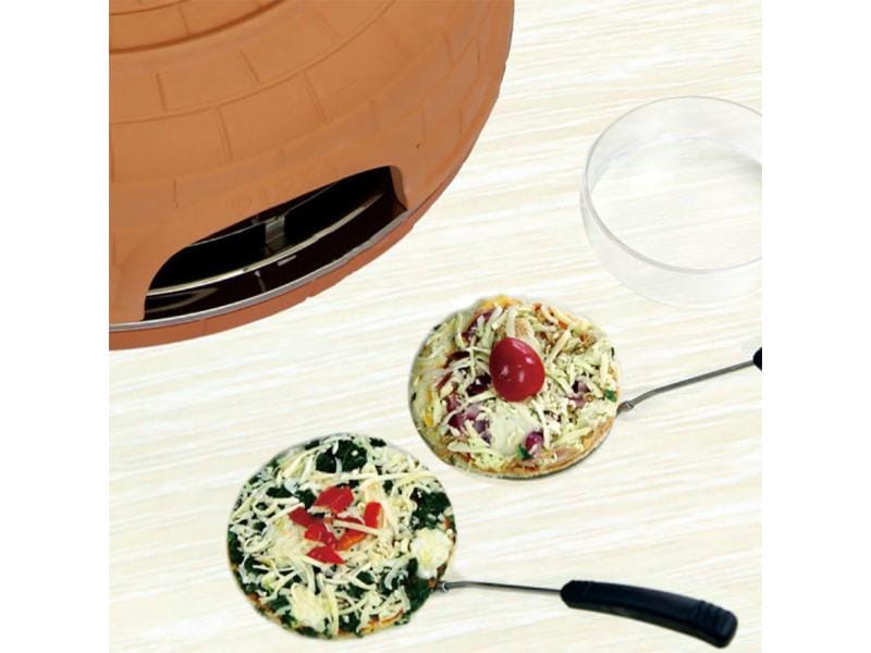 OHMEX Pizzaofen Mini für 6 Personen Pizza-Dom aus Terracotta