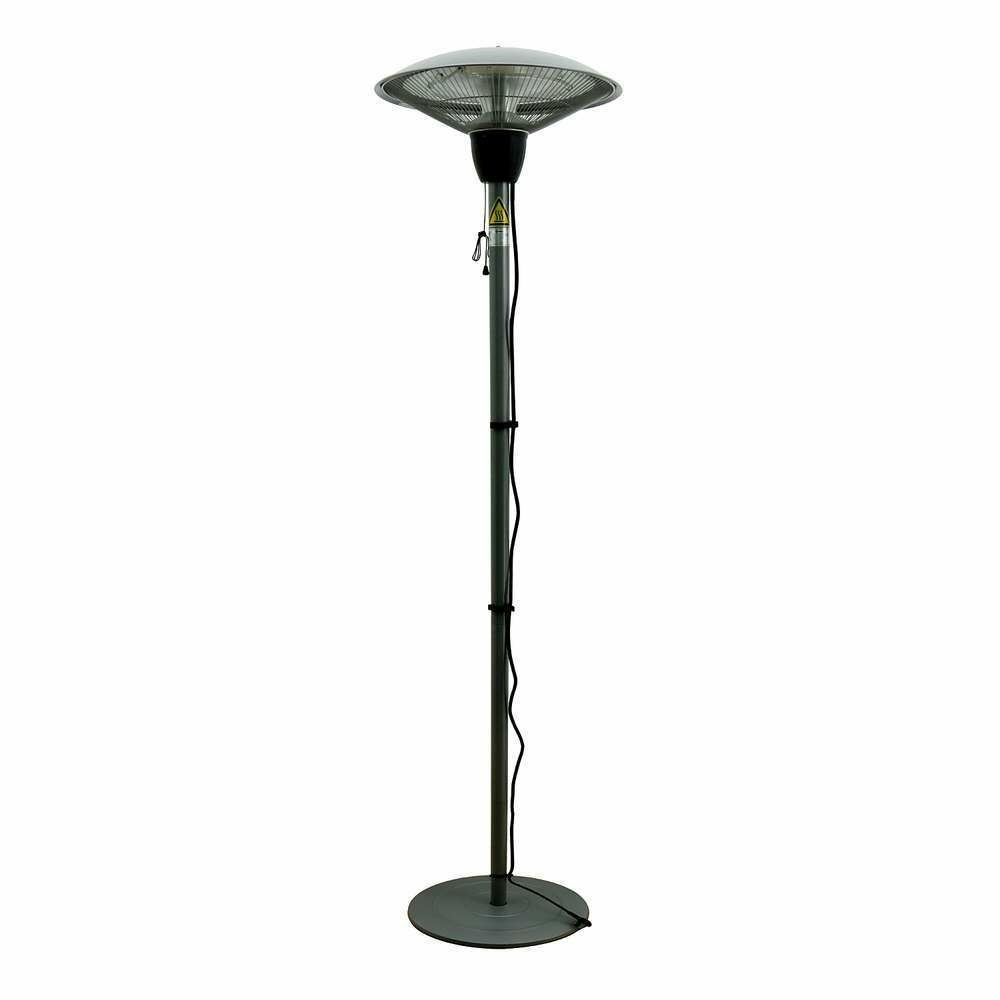 Parasol chauffant IR sur pied 1500 W gris - Ø 44 x 190H cm