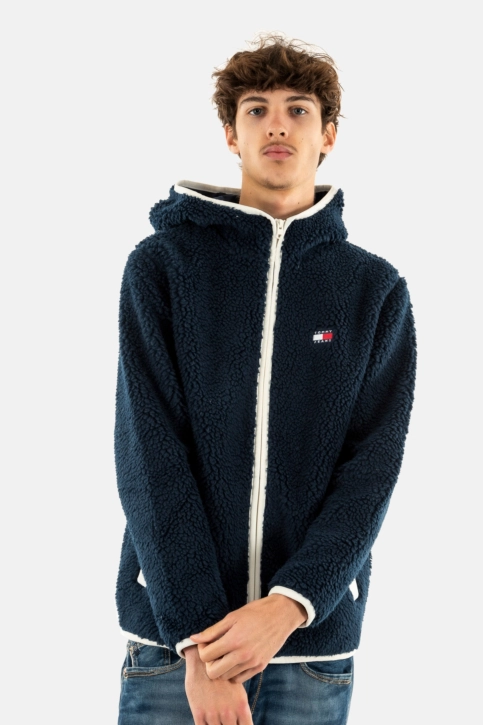 Sweat tommy jeans reg badge teddy c1g dark night navy