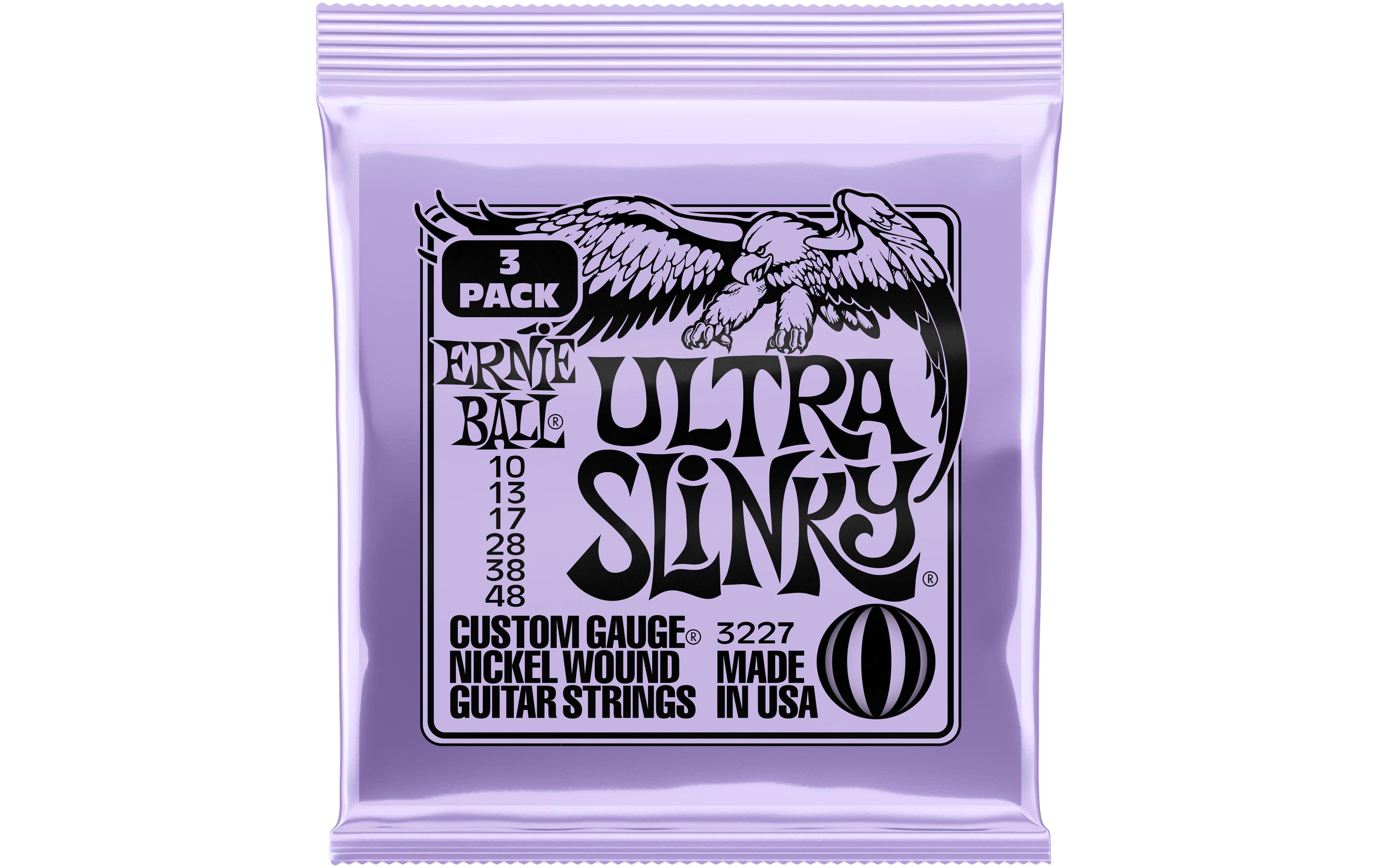 Gitarrensaiten 3227 Ultra Slinky – 10-48, 3er PackMultipack-Saitensatz für E-Gitarre