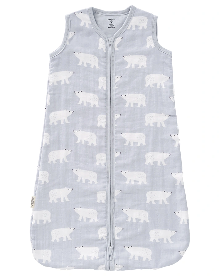 Musselin-Schlafsack POLAR BEAR in grau