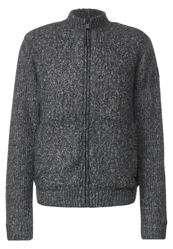 Strickjacke mit Teddyfutter - anthra grey melange