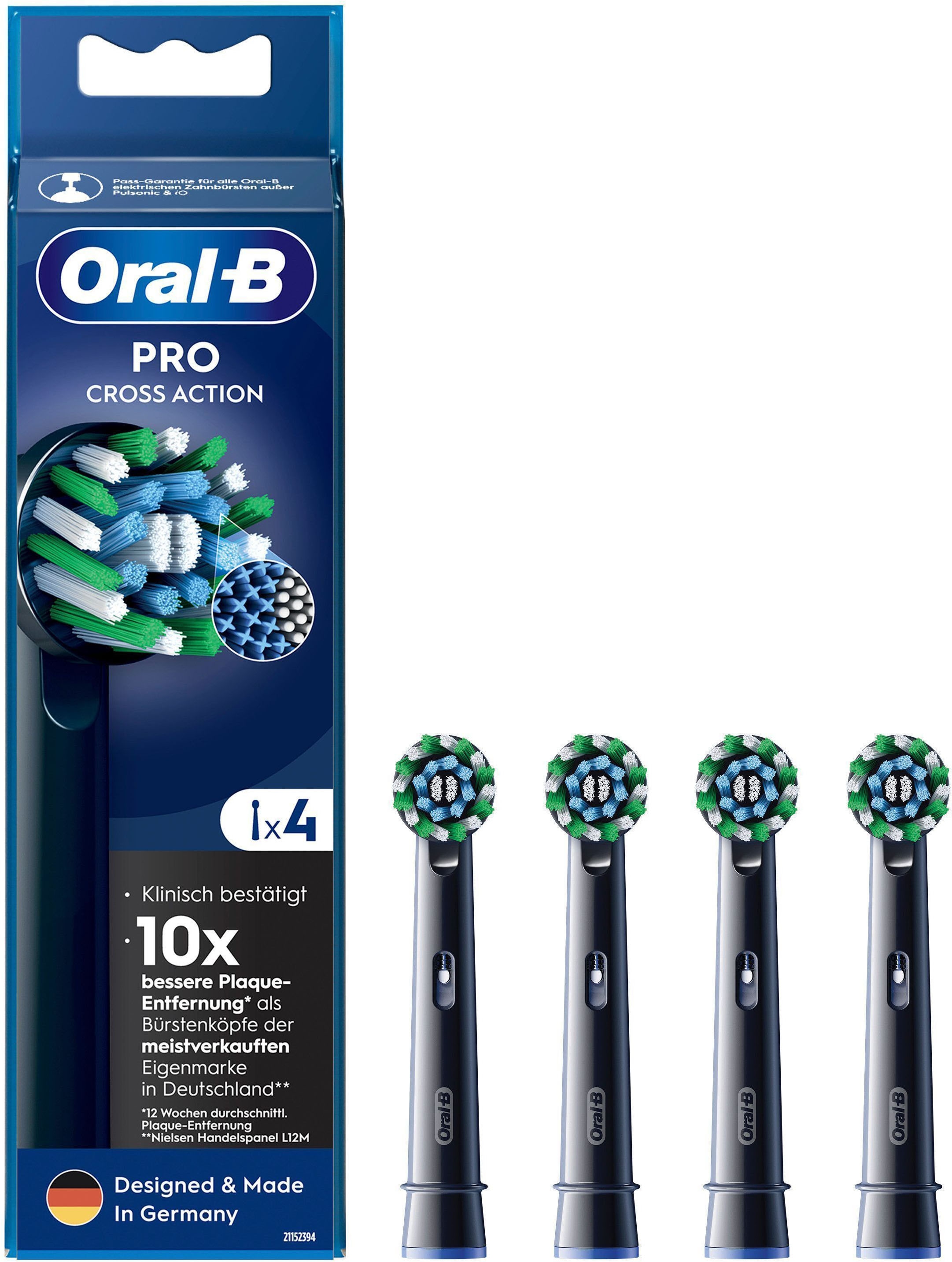 Oral-B Aufsteckbürsten »Pro CrossAction« X-förmige Borsten