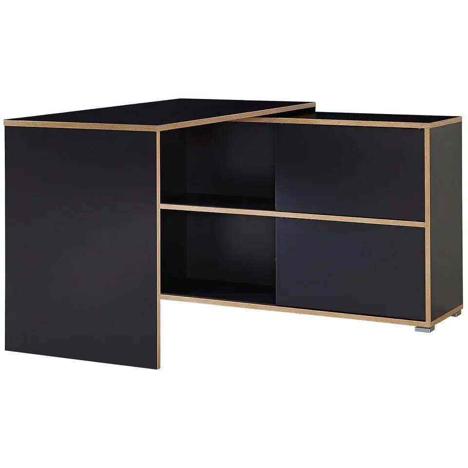 Hoekbureau Tyson 120x120 cm - antraciet/eik