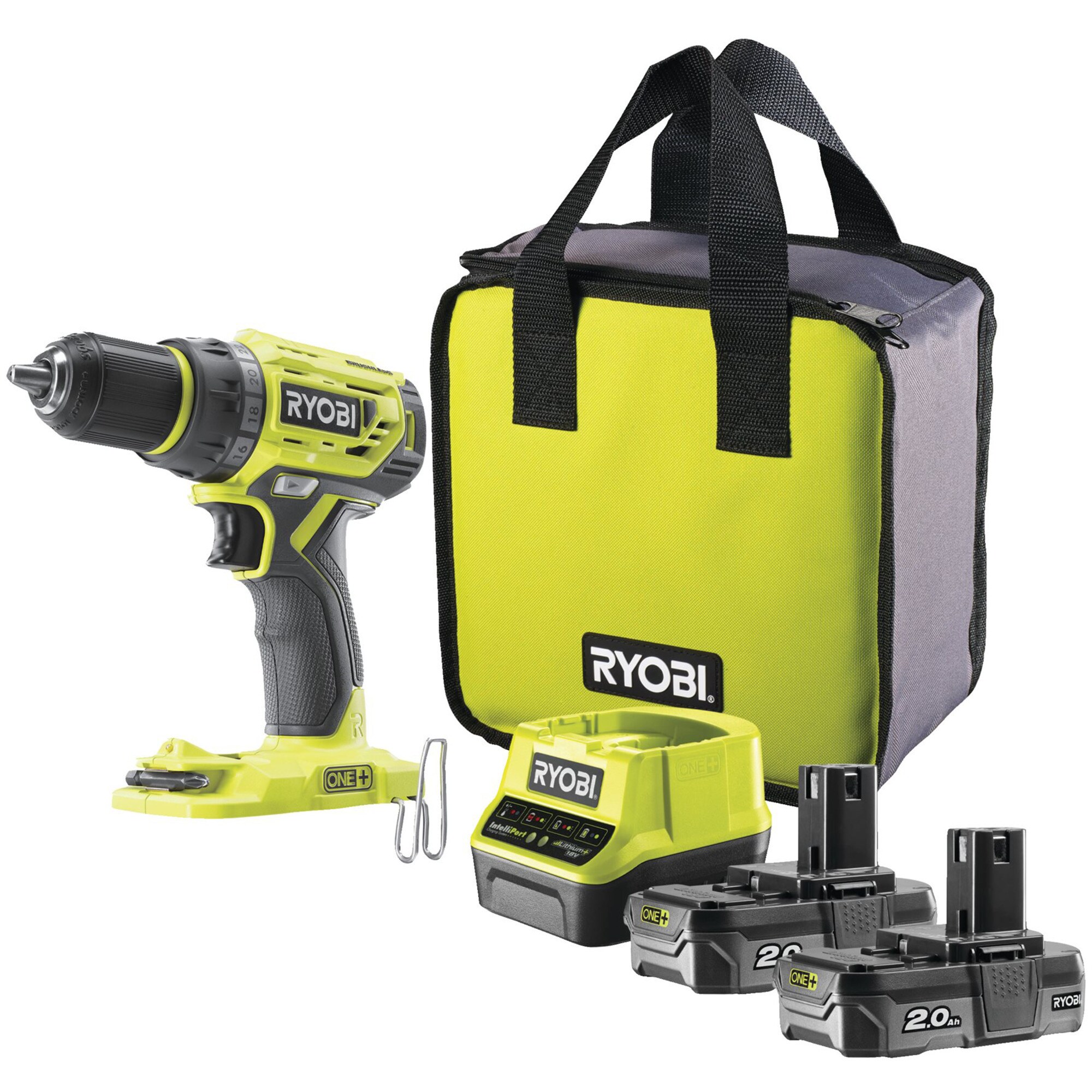 Ryobi Bohrschrauber ONE+ Akku-Bohrschrauber R18DD7-220S, 18Volt