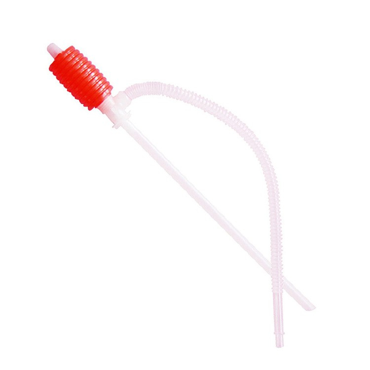 Manuelle KFZ Wasserpumpe Flüssigkeiten Siphon Umfüllpumpe für Benzin / Öl - Transparent / Rot