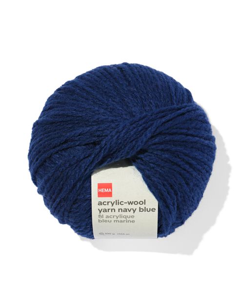 fil de laine acrylique bleu foncé 100g 165m