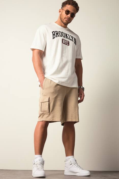 STHUGE Cargo-Bermuda, Elastikbund, Sweat, Relaxed Fit, bis 8 XL, korkbraun | Ulla Popken